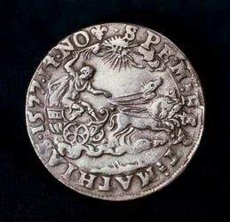 Baksiden av en medalje til minne om den lyse kometen fra 1577