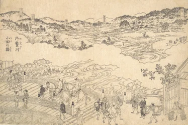 Omue-elven og Oda-broen, 1700.