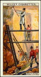 Steinsalt: Gruvearbeidere på jobb i saltgruven, Wieliczka, Galicia, Polen, 1900-tallet