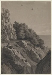 Rocky Cliff on a Coast, ca. 1850-1860.