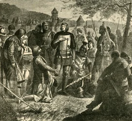 Rodolph fra Hapsburg mottar nyheter om hans valg som suveren i Tyskland 1273, 1890.