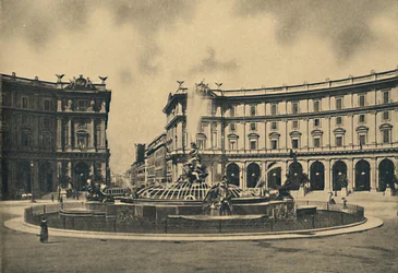Roma - Esedra-plassen og Naiades-fontenen, 1910