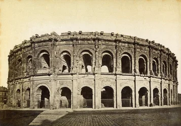 Romersk amfiteater, Nimes, Frankrike, slutten av 1800- eller begynnelsen av 1900-tallet