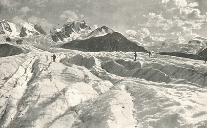 Roseg-breen nær Pontresina, Engadine, Sveits, 1895.