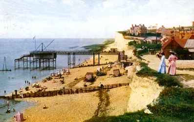Rottingdean-stranden, East Sussex, vestover, ca. 1900-1920-tallet
