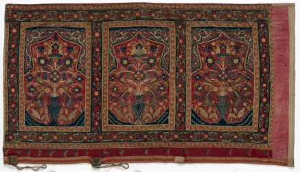 Kongelig rundt telt laget for Muhammad Shah veggpanel med tre paneler A, 1834-1848.