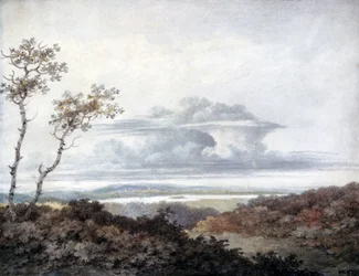 Landlig landskap og skystudie av Luke Howard, mars 1849