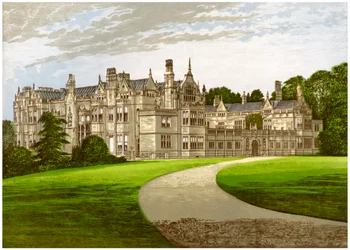 Rushton Hall, Northamptonshire, hjemmet til Clarke-Thornhall-familien, c1880