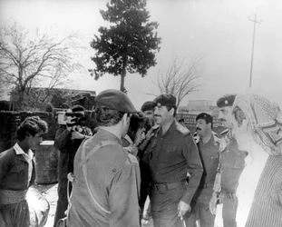Saddam Hussein på rundreise i landet, Irak, 1987