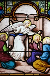 Saint-Corentin (Saint Corentin) katedral, Quimper Angel Farget glass: åpenbaring til St. Peter, Quimper, Frankrike