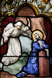 Saint-Corentin (Saint Corentin) katedral, Quimper Glassmaleriet: Bebudelsen, Quimper, Frankrike
