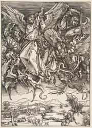 Saint Michael Fighting the Dragon, fra The Apocalypse, 1498.