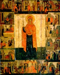 Saint Paraskeva Pyatnitsa med scener fra hennes liv, 1400-tallet
