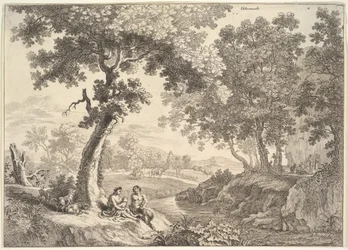 Satyrer i et landskap.