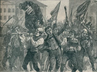 Scene i Belfast-opptøyene, 1800-tallet 1906.