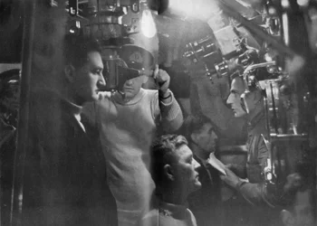 Scene om bord på en britisk ubåt, andre verdenskrig, 1945.