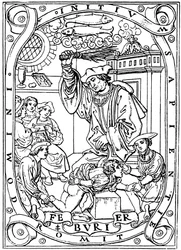 Skolegutt som fikk kunnskap slått inn i seg med bjørka, 1526
