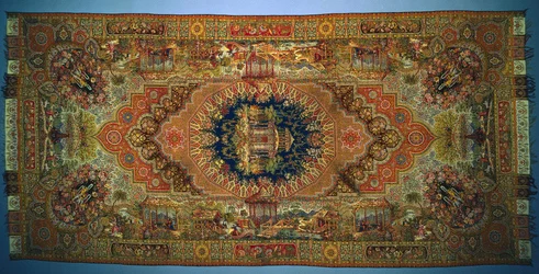 Sjal med sjangerscener, 1875-1899.