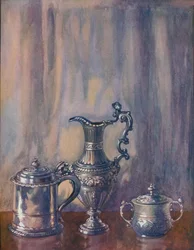 Silver Tankard, 1695, Jug, 1746, Cup and Cover, 1658, c1800-tallet, 1920.