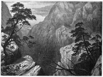 Snødekt område av Sierra Madre, Rocky Mountains, USA, 1877