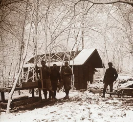 Soldater i snøen, Foret de la Reine, Frankrike, c1914-c1918