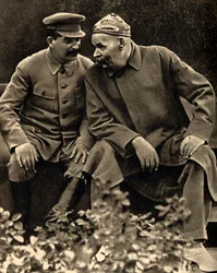Sovjetlederen Josef Stalin og forfatteren Maksim Gorkij, Moskva, Sovjetunionen, 1931.