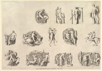 Speil av romersk storhet: Motiver etter Antikv..., henrettet ca. 1550-77, trykt etter 1577.