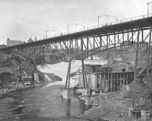 Spokane Falls, Washington, USA, ca 1900.