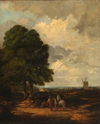Vårpløying ved Østre Bergholt, 1800-tallet.