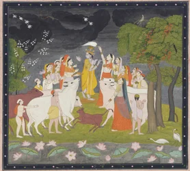 Sri Krsna med fløyte, ca. 1790-1800.