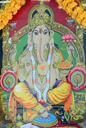 Sri Thenday Yutthapani-tempelet. Ganesh. Maleri. Ho Chi Minh-byen. Vietnam