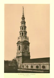 St Bride, Fleet Street, The Steeple, midten av slutten av 1800-tallet.