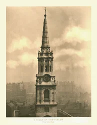 St Giles-in-the-Fields, The Steeple, midten av slutten av 1800-tallet.