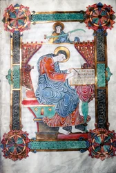 St. Matteus skriver sitt evangelium, angelsaksisk verk, c1062-65.