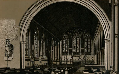 St. Nicholas kirke, interiør, c1880.