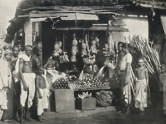 En fruktselgerstand i Colombo, 1926