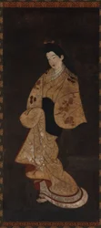 Stående figur av en jente, Edo-perioden, 1700-tallet.