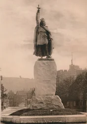 Statue av kong Alfred den store, Winchester, Hampshire, tidlig på 1900-tallet