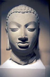 Steinhodet til Buddha, Gupta, India, 500-tallet