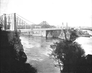 Suspension and Cantilever Bridges, St John, New Brunswick, Canada, c1900.