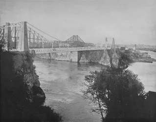 Suspension and Cantilever Bridges, St. John, New Brunswick, c1897.
