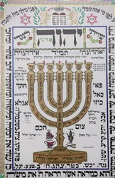 Talmud-kunstverk i Herzliya-synagogen, Hertzliya, Israel