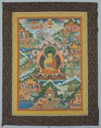 Tangka med Buddha, 1800-tallet.