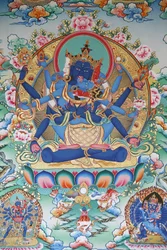 Tantrisme : Tibetansk tantrisk gudinne. Kopan kloster, Kathmandu, Nepal