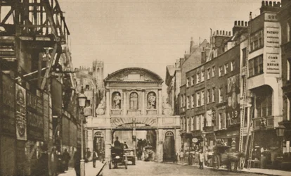 Temple Bar: Bygrensen i Stranden i året 1878, c1935.