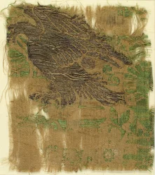 Tekstil med brokade, italiensk-arabisk, 1300-tallet.