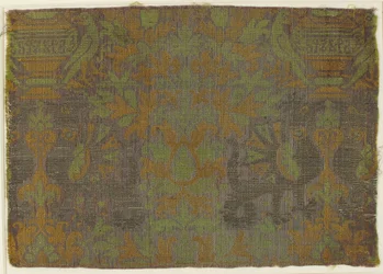 Tekstil med planter og dyr, italiensk, 1400-tallet.