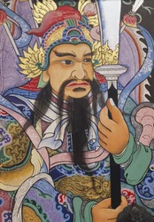Thailand, Bangkok, Wat Pho-tempelet, fargerikt maleri fra 1600-tallet av kinesisk soldat. ©Stuart Isett/Dorling Kindersley/UIG/Leemage