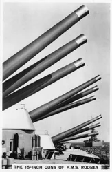 16-tommers kanonene til slagskipet HMS Rodney, 1937