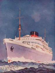 Den attraktive fargen på Union Castle-foret Stirling Castle, 1937